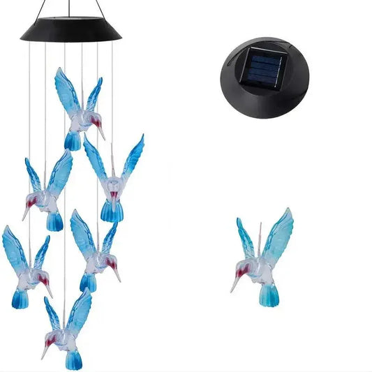 1 Set Blue Wind Chimes with Solar Power