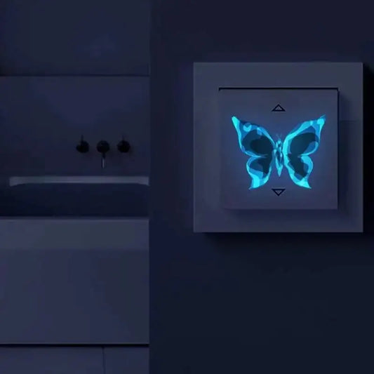 Blue Luminous Butterfly Switch Stickers