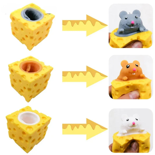 Pop Up Funny Mouse & Cheese Block