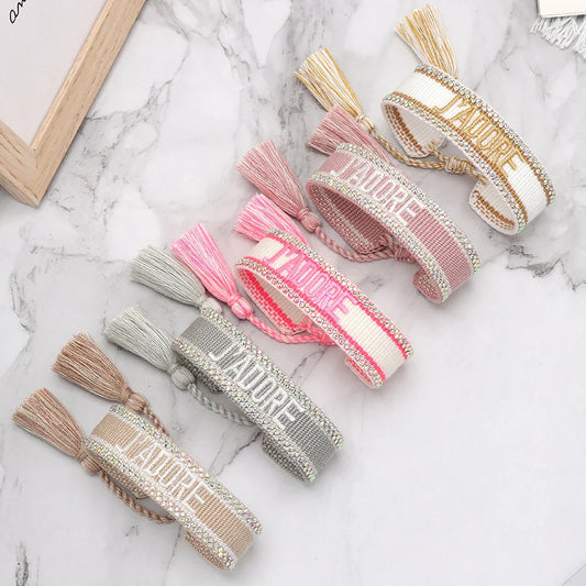 Woven Crystal Friendship Bracelets – Stackable Summer Jewelry for Beach & Holiday Vibes