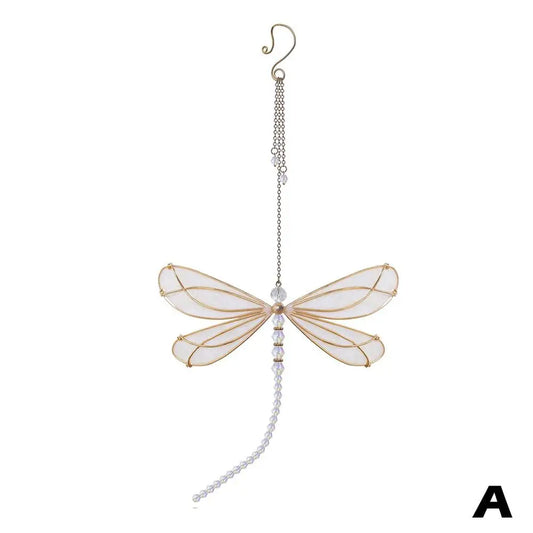 Creative Metal Wing Dragonfly & Butterfly Crystal Suncatcher